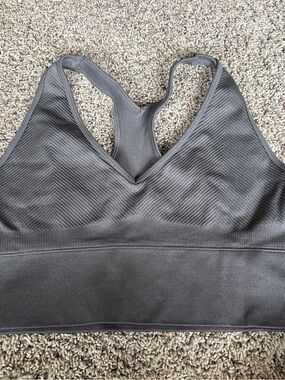 Gilly Hicks Charcoal Ribbed Racerback Bralette